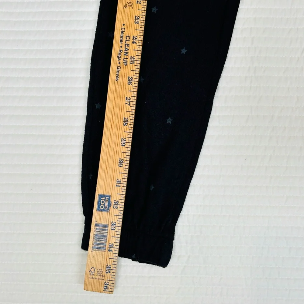 Gap Kids Girls Knit 2pc Matching Set Top Balloon Sleeve Jogger Pant Stars Black